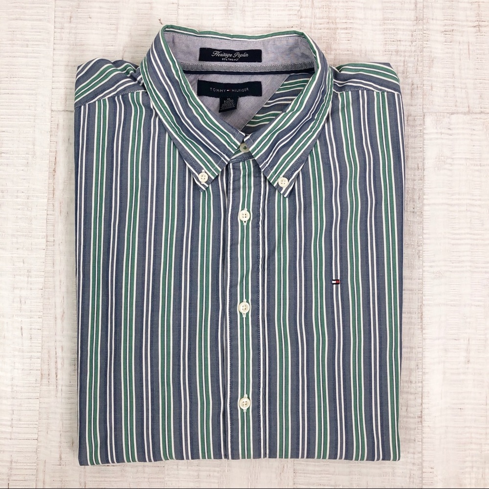 Tommy Hilfiger Men Heritage Poplin Dress Shirt XL